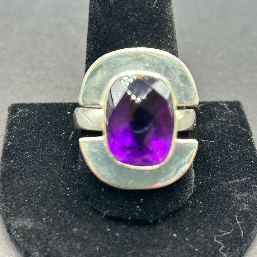 Amethyst and Sterling Ring